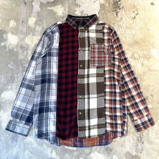 画像1: ALL OVER PATTERN PATCHWORKED L/S SHIRT / Mens L (1)