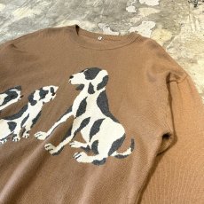 画像4: FRONT DOGS GRAPHIC PATTERN WOOL KNIT SWEATER / Mens L (4)