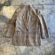 画像1: MADRAS CHECK PATTERN DESIGN TAILORED JACKET / Ladies M  (1)