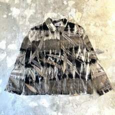 画像1: GRADATION BORDER PATTERN LEAF EMBROIDERY JACKET / Mens L (1)