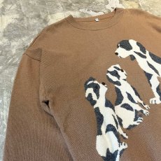 画像3: FRONT DOGS GRAPHIC PATTERN WOOL KNIT SWEATER / Mens L (3)