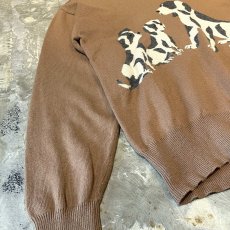 画像5: FRONT DOGS GRAPHIC PATTERN WOOL KNIT SWEATER / Mens L (5)