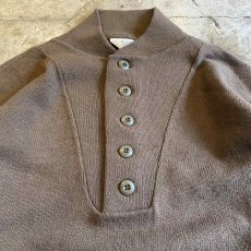 画像5: MILITARY 5 BUTTON HENRY DESIGN KNIT L/S TOPS / Ladies L(M) (5)