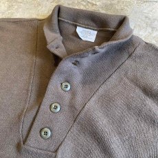 画像9: MILITARY 5 BUTTON HENRY DESIGN KNIT L/S TOPS / Ladies L(M) (9)