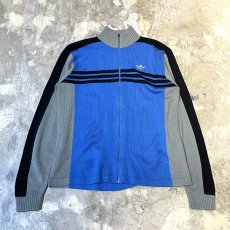 画像1: 【adidas】COLOR SWITCHED LOGO EMBROIDERY FULL ZIP KNIT SWEATER / Mens L (1)