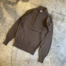 画像4: MILITARY 5 BUTTON HENRY DESIGN KNIT L/S TOPS / Ladies L(M) (4)