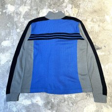 画像2: 【adidas】COLOR SWITCHED LOGO EMBROIDERY FULL ZIP KNIT SWEATER / Mens L (2)