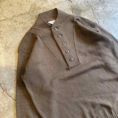 画像3: MILITARY 5 BUTTON HENRY DESIGN KNIT L/S TOPS / Ladies L(M) (3)