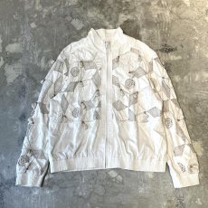 画像1: MESH DESIGN SWITCHED PATTERN HI-NECK ZIP UP JACKET / Mens L (1)