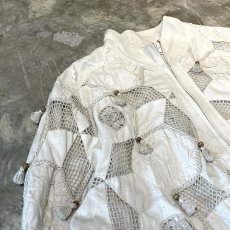 画像3: MESH DESIGN SWITCHED PATTERN HI-NECK ZIP UP JACKET / Mens L (3)