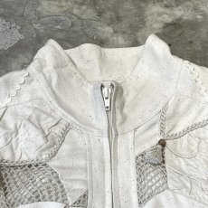 画像10: MESH DESIGN SWITCHED PATTERN HI-NECK ZIP UP JACKET / Mens L (10)