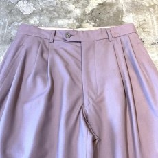 画像11: PALE PURPLE COLOR 3TUCKSTRAIGHT SLACKS / W30 (11)