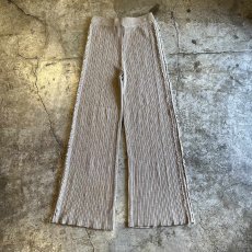 画像2: BEIGE COLOR SIDE FRINGE LINE DESIGN RIB KNIT PANTS / W26~W33 (2)