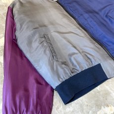 画像5: COLOR SWITCHED ZIP UP SILK BLOUSON / Mens XL (5)