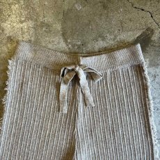 画像8: BEIGE COLOR SIDE FRINGE LINE DESIGN RIB KNIT PANTS / W26~W33 (8)