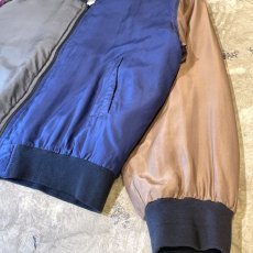 画像6: COLOR SWITCHED ZIP UP SILK BLOUSON / Mens XL (6)