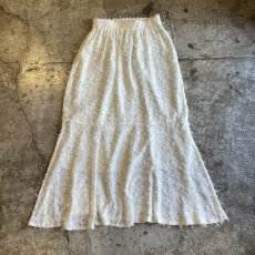 画像1: ALL OVER SHORT FRINGE DESIGN SHEER A LINE SKIRT / W24~30 (1)