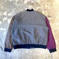 画像2: COLOR SWITCHED ZIP UP SILK BLOUSON / Mens XL (2)