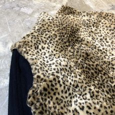 画像9: SLEEVE KNIT SWITCHED LEOPARD PATTERN ZIP UP JACKET / Mens L (9)