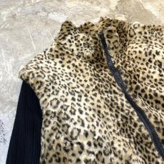 画像3: SLEEVE KNIT SWITCHED LEOPARD PATTERN ZIP UP JACKET / Mens L (3)