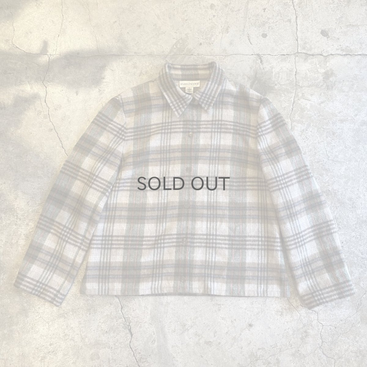 画像1: WOOL DESIGN CHECK PATTERN L/S SHIRT / Ladies M (1)