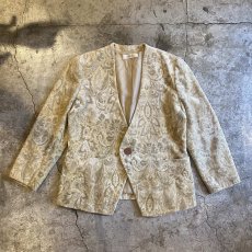 画像1: ORIENTAL ALL OVER PATTERN DESIGN VELVET JACKET / Ladies M (1)