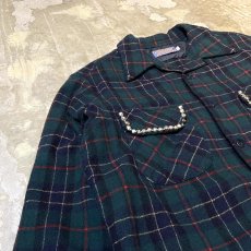 画像3: 70's【PENDLETON】STUDS DECORATIVE CHECK PATTERN WOOL SHIRT / Mens L / MADE IN USA (3)