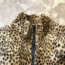 画像10: SLEEVE KNIT SWITCHED LEOPARD PATTERN ZIP UP JACKET / Mens L (10)