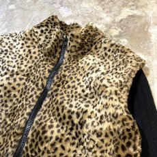 画像4: SLEEVE KNIT SWITCHED LEOPARD PATTERN ZIP UP JACKET / Mens L (4)