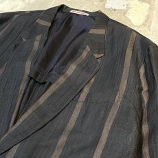 画像4: BICOLOR STRIPE PATTERN 2B TAILORED JACKET / Mens L (4)