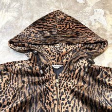 画像11: ALL OVER LEOPARD PATTERN ZIP UP HOODIE JACKET / Mens L (11)