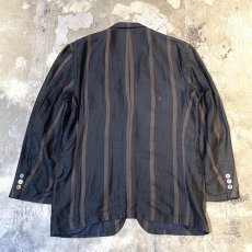 画像2: BICOLOR STRIPE PATTERN 2B TAILORED JACKET / Mens L (2)