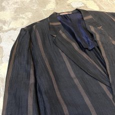 画像3: BICOLOR STRIPE PATTERN 2B TAILORED JACKET / Mens L (3)