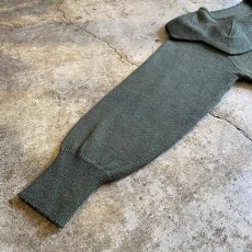 画像7: COLLAR DESIGN KNIT GREEN COLOR SWEATER / Ladies M  (7)