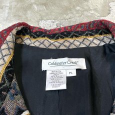 画像10: MULTI BORDER PATTERN OPEN COLLAR GOBELIN JACKET / Mens M (10)