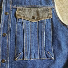 画像6: 2 COLOR BELT DESIGN DENIM VEST / Ladies L (6)