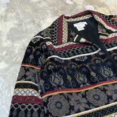 画像3: MULTI BORDER PATTERN OPEN COLLAR GOBELIN JACKET / Mens M (3)