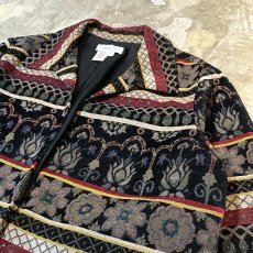 画像4: MULTI BORDER PATTERN OPEN COLLAR GOBELIN JACKET / Mens M (4)