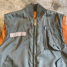 画像7: KHAKI COLOR DOUBLE FACE DESIGN MA-1 VEST / Ladies M (7)