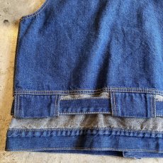 画像10: 2 COLOR BELT DESIGN DENIM VEST / Ladies L (10)