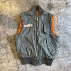 画像1: KHAKI COLOR DOUBLE FACE DESIGN MA-1 VEST / Ladies M (1)