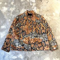 画像1: ALL OVER MULTI PATTERN HI-NECK ZIP UP JACKET / Mens L (1)