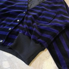 画像6: BICOLOR BORDER PATTERN DOLMAN SLEEVE VELOUR CARDIGAN / Mens L (6)