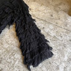 画像7: BLACK COLOR LOOP FRINGE LINE DESIGN KNIT CARDIGAN / Ladies M (7)