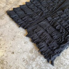 画像4: BLACK COLOR LOOP FRINGE LINE DESIGN KNIT CARDIGAN / Ladies M (4)