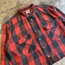 画像3: 【Wiz&Witch】"WANDERER" NO COLLAR ZIP UP FLANNEL SHIRT / OS (3)