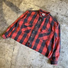 画像4: 【Wiz&Witch】"WANDERER" NO COLLAR ZIP UP FLANNEL SHIRT / OS (4)