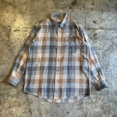 画像1: 【BURBERRYS】GLEN CHECK PATTERN POINT EMBROIDERY DESIGN L/S SHIRT / Ladies M  (1)