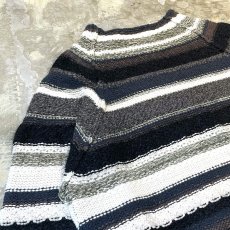 画像9: 【JOSEPH ABBOUD】BORDER PATTERN RAGLAN SLEEVE KNIT SWEATER / Mens L (9)