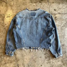 画像2: 【Wiz&Witch】"WANDERER" NO COLLAR ZIP UP DENIM JACKET / OS (2)